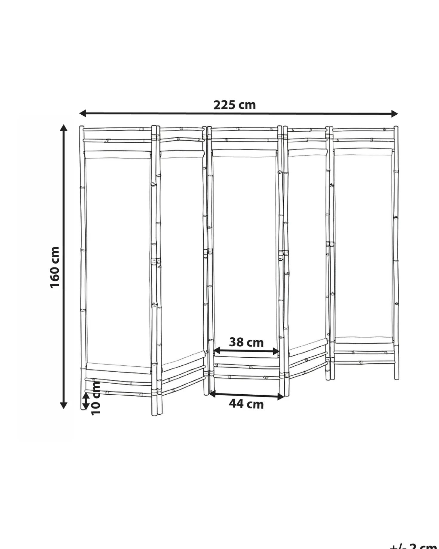 Schermo per la privacy da giardino a 5 pannelli ALBEROBELLO Pieghevole Marrone chiaro