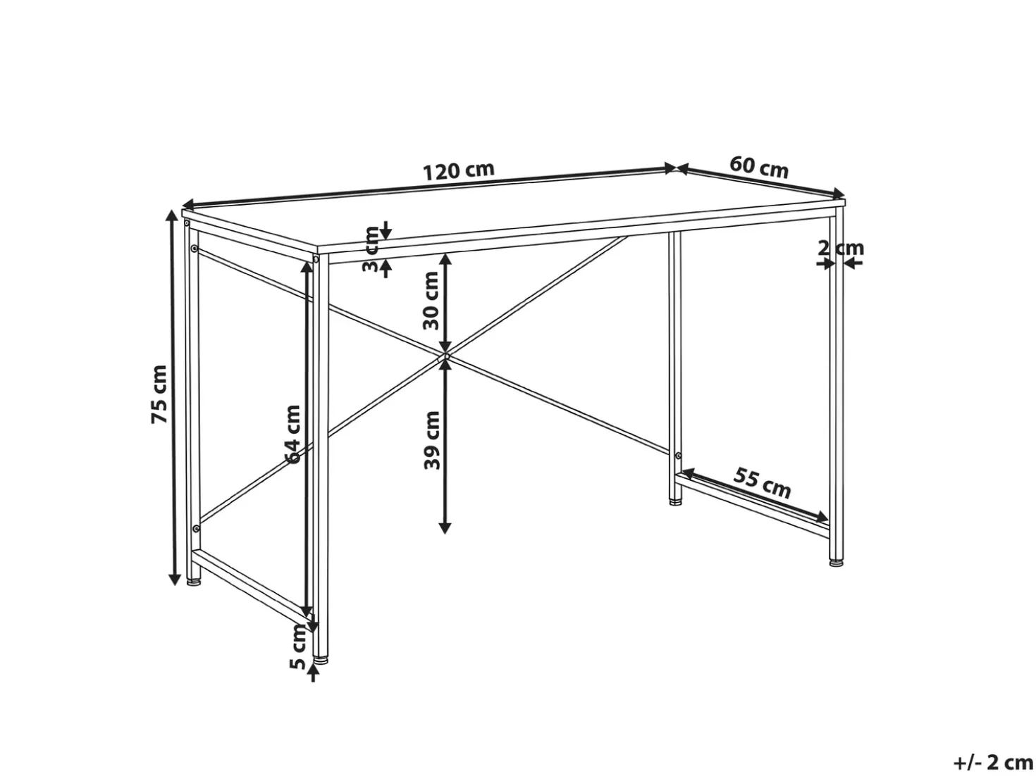 Scrivania ANDASTE Bianco 120 cm 60 cm