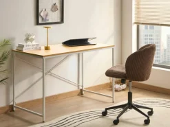 Scrivania ANDASTE Marrone chiaro/Bianco 120 cm 60 cm