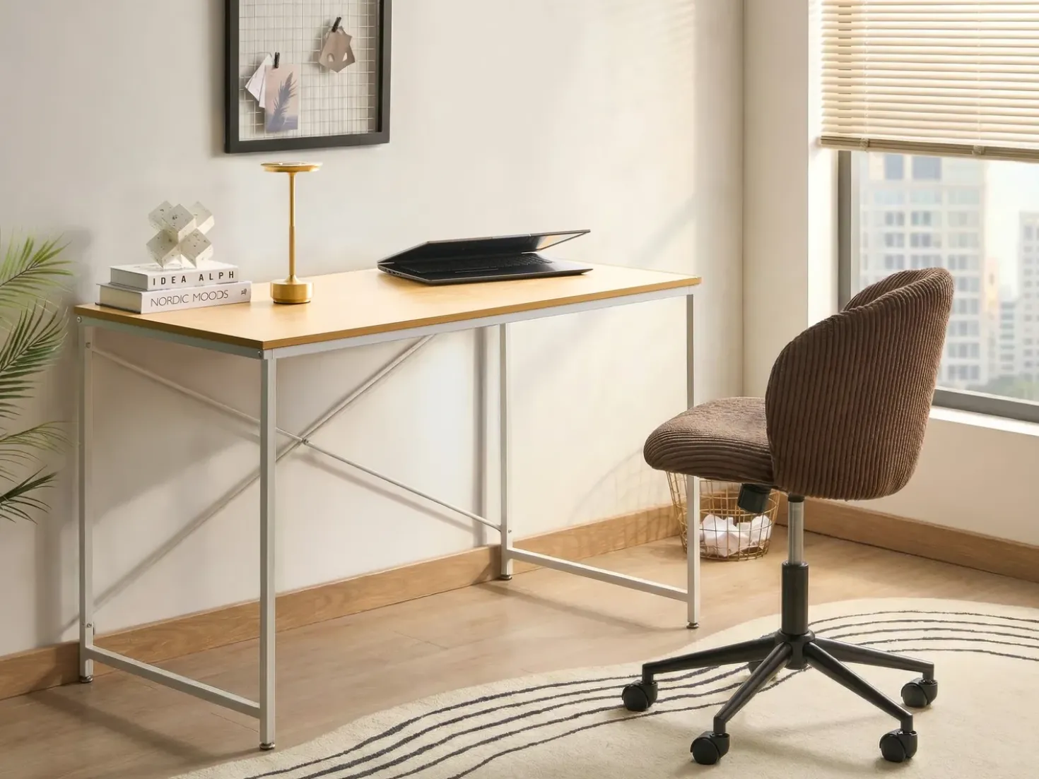 Scrivania ANDASTE Marrone chiaro/Bianco 120 cm 60 cm