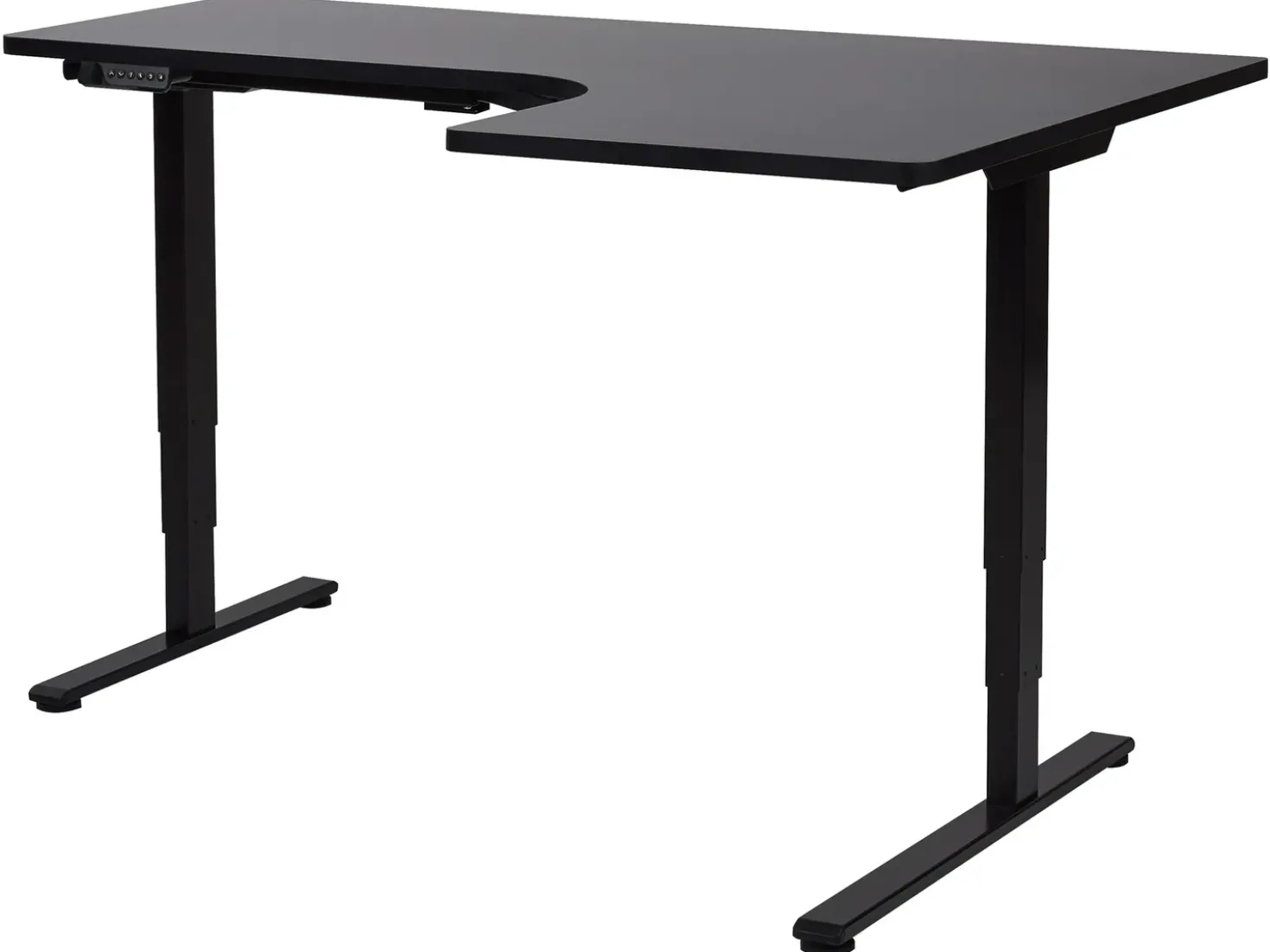 Scrivania angolare regolabile elettricamente DESTINES Nero 160 cm 109 cm Lato destro