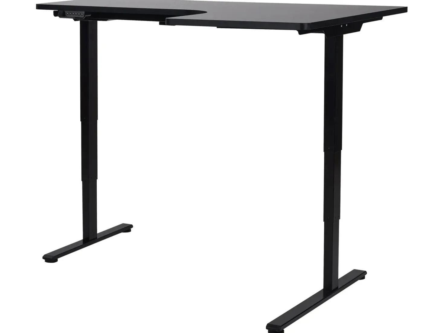 Scrivania angolare regolabile elettricamente DESTINES Nero 160 cm 109 cm Lato destro
