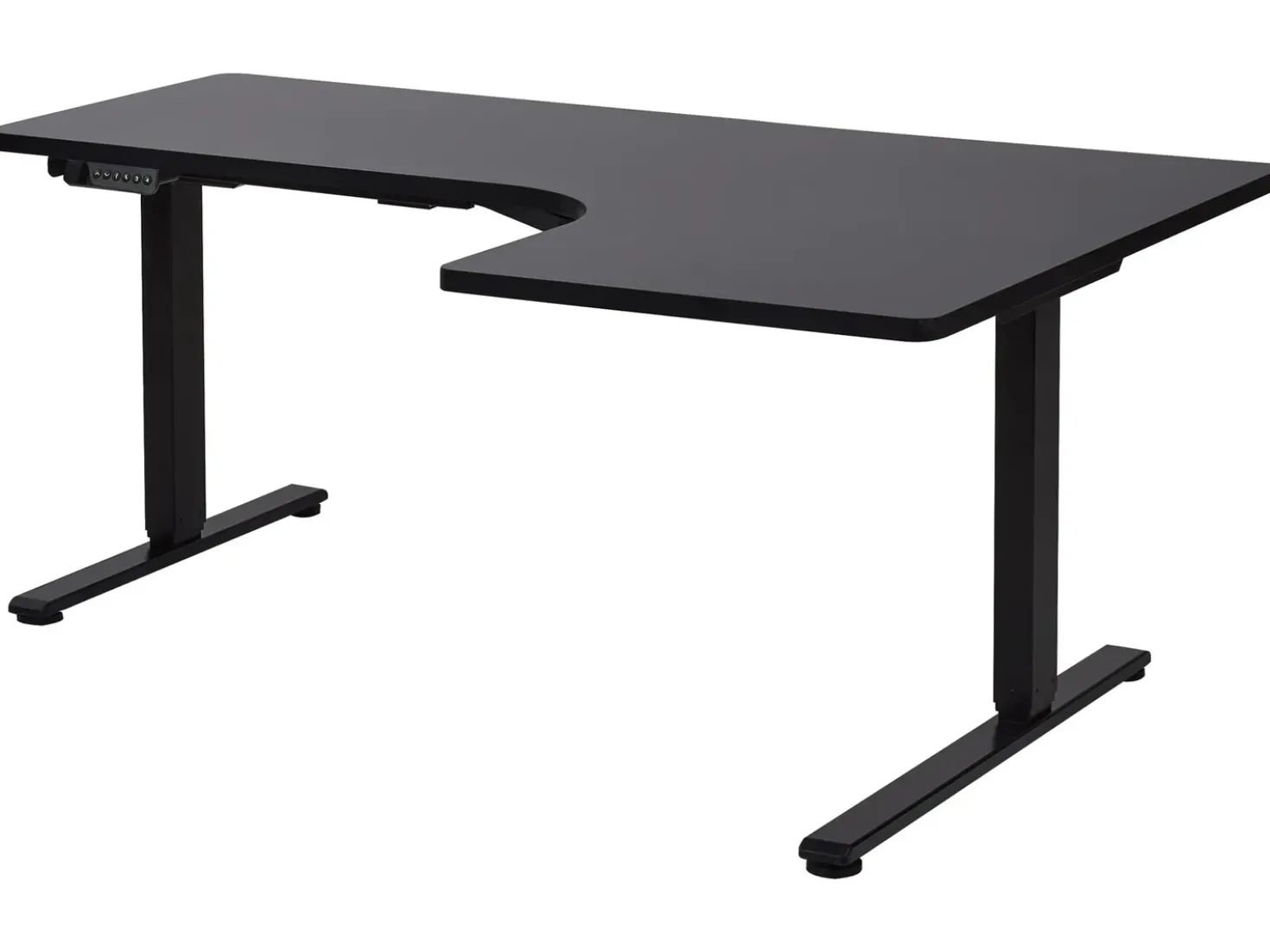 Scrivania angolare regolabile elettricamente DESTINES Nero 160 cm 109 cm Lato destro