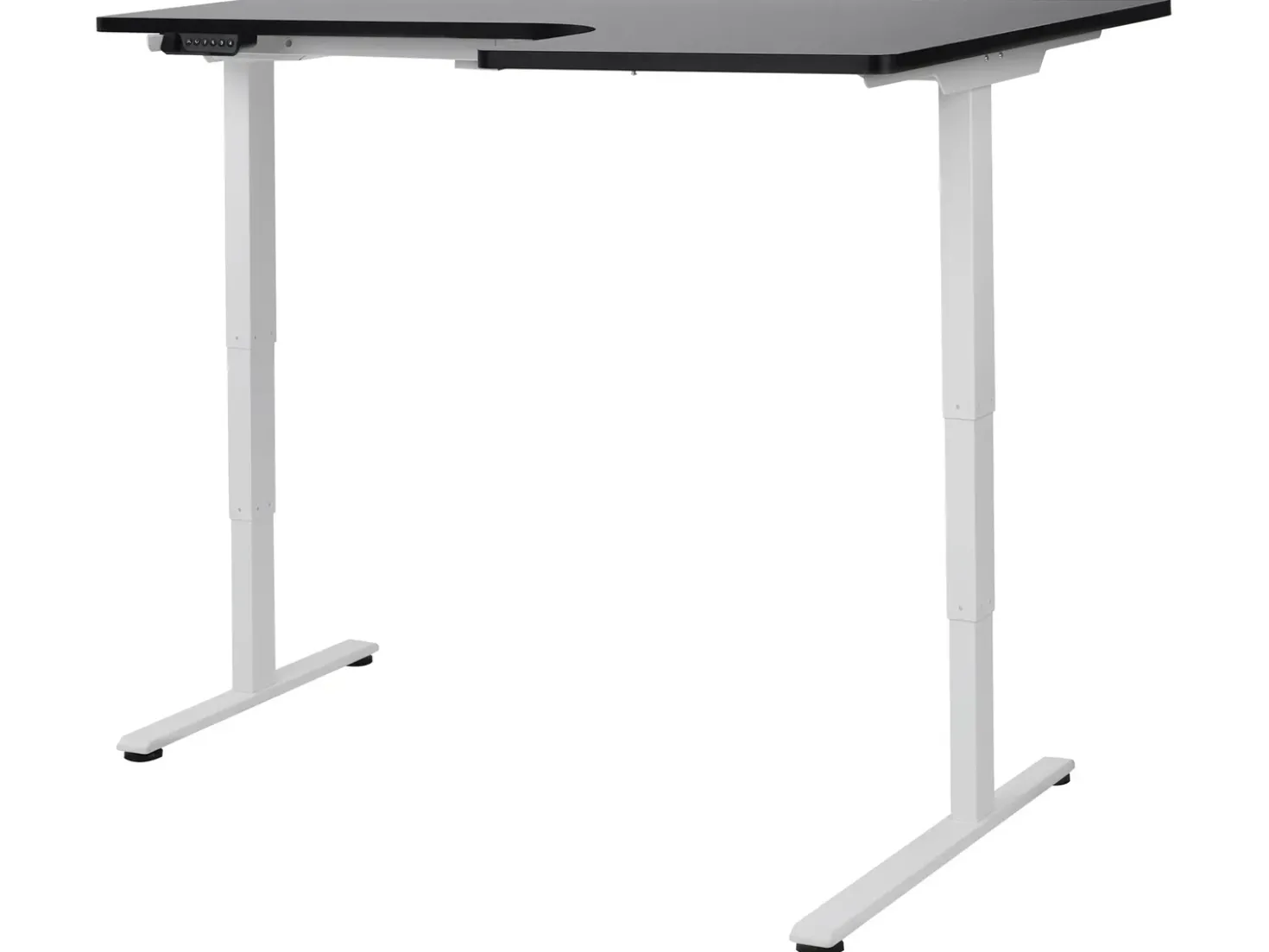 Scrivania angolare regolabile elettricamente DESTINES Nero/Bianco 160 cm 109 cm Lato destro