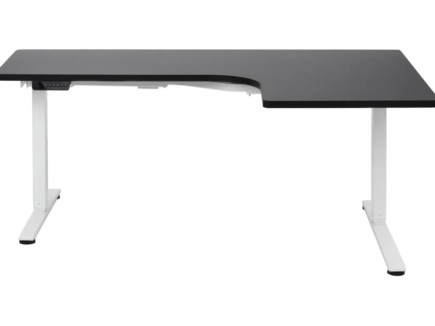 Scrivania angolare regolabile elettricamente DESTINES Nero/Bianco 160 cm 109 cm Lato destro