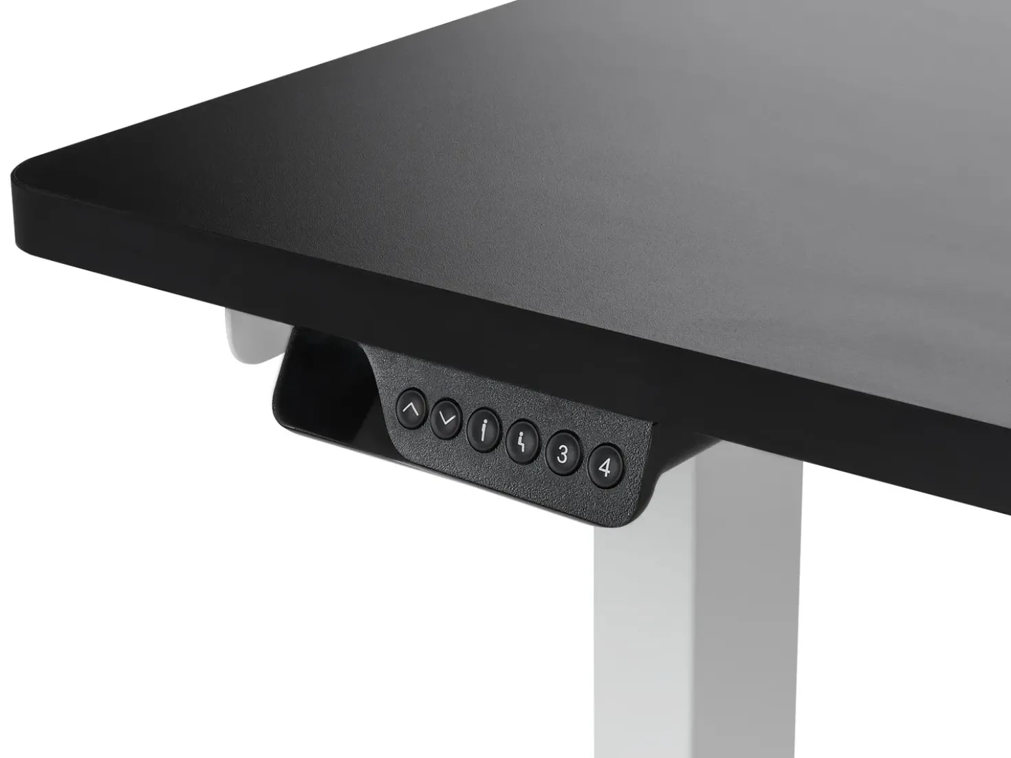 Scrivania angolare regolabile elettricamente DESTINES Nero/Bianco 160 cm 109 cm Lato destro