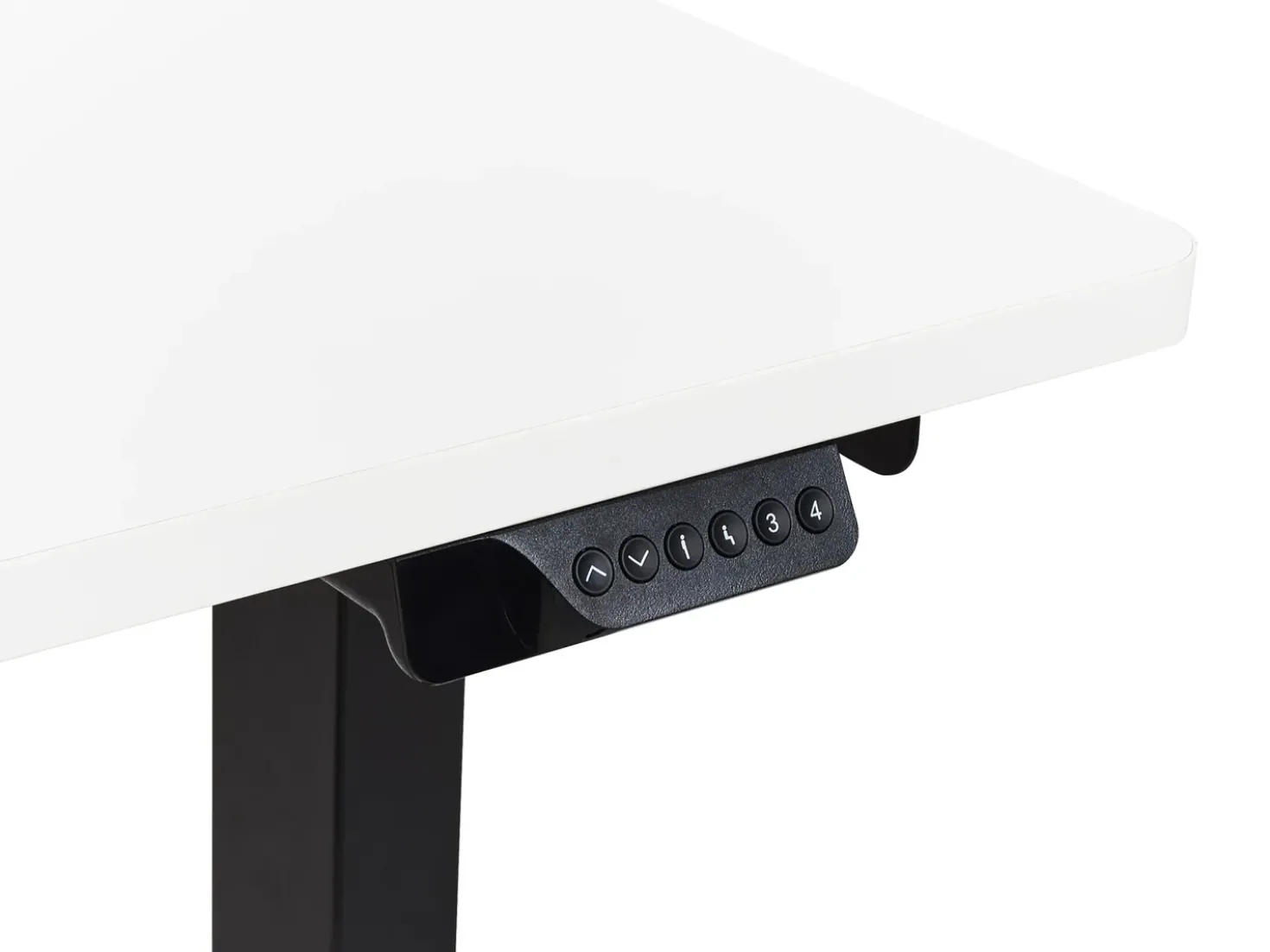 Scrivania angolare regolabile elettricamente DESTINES Bianco/Nero 160 cm 109 cm Lato Sinistro