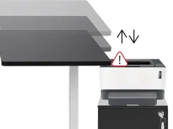Scrivania angolare regolabile elettricamente DESTINES Bianco/Nero 160 cm 109 cm Lato Sinistro