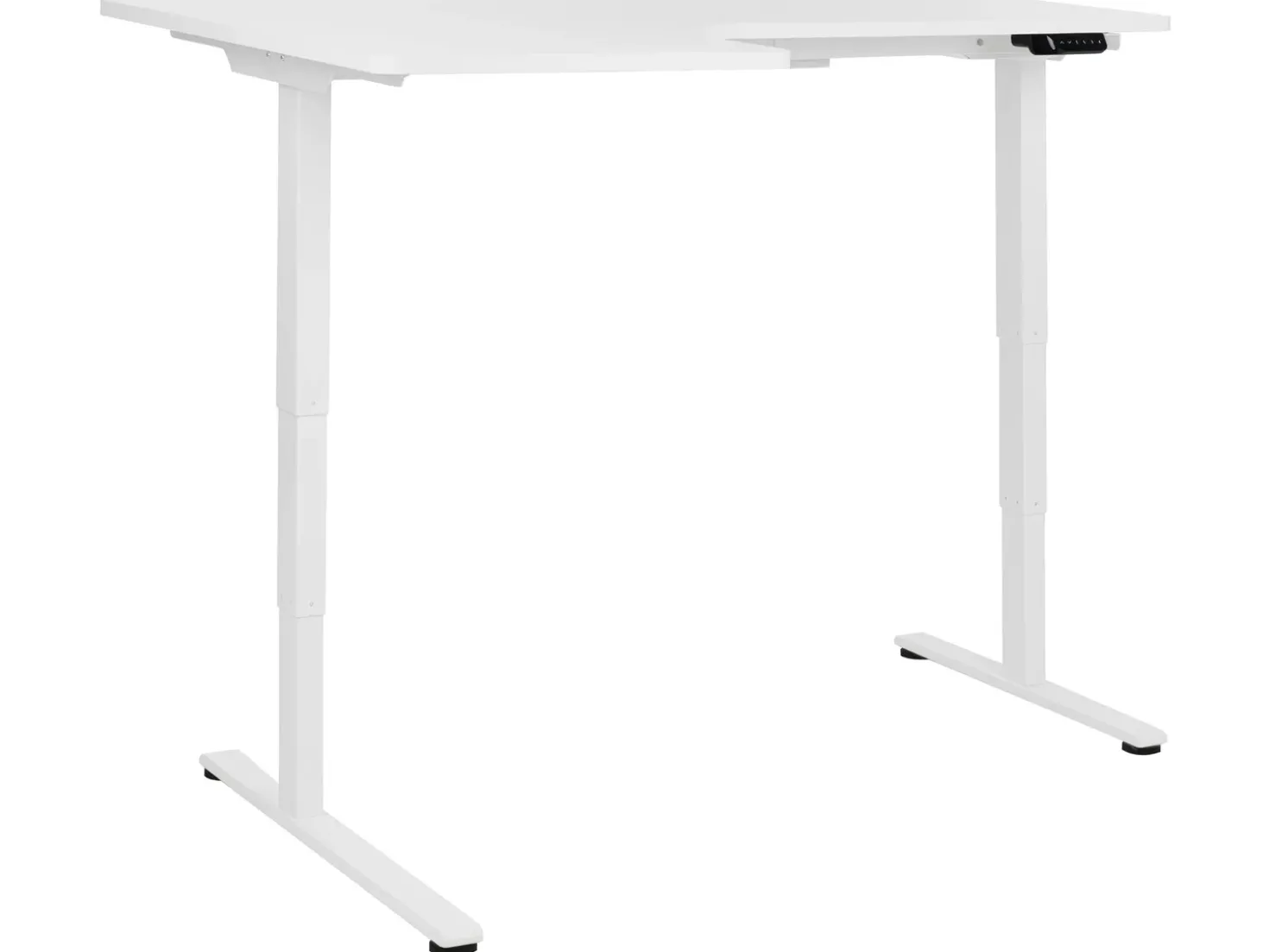 Scrivania angolare regolabile elettricamente DESTINES Bianco 160 cm 109 cm Lato Sinistro