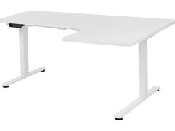 Scrivania angolare regolabile elettricamente DESTINES Bianco 160 cm 109 cm Lato destro