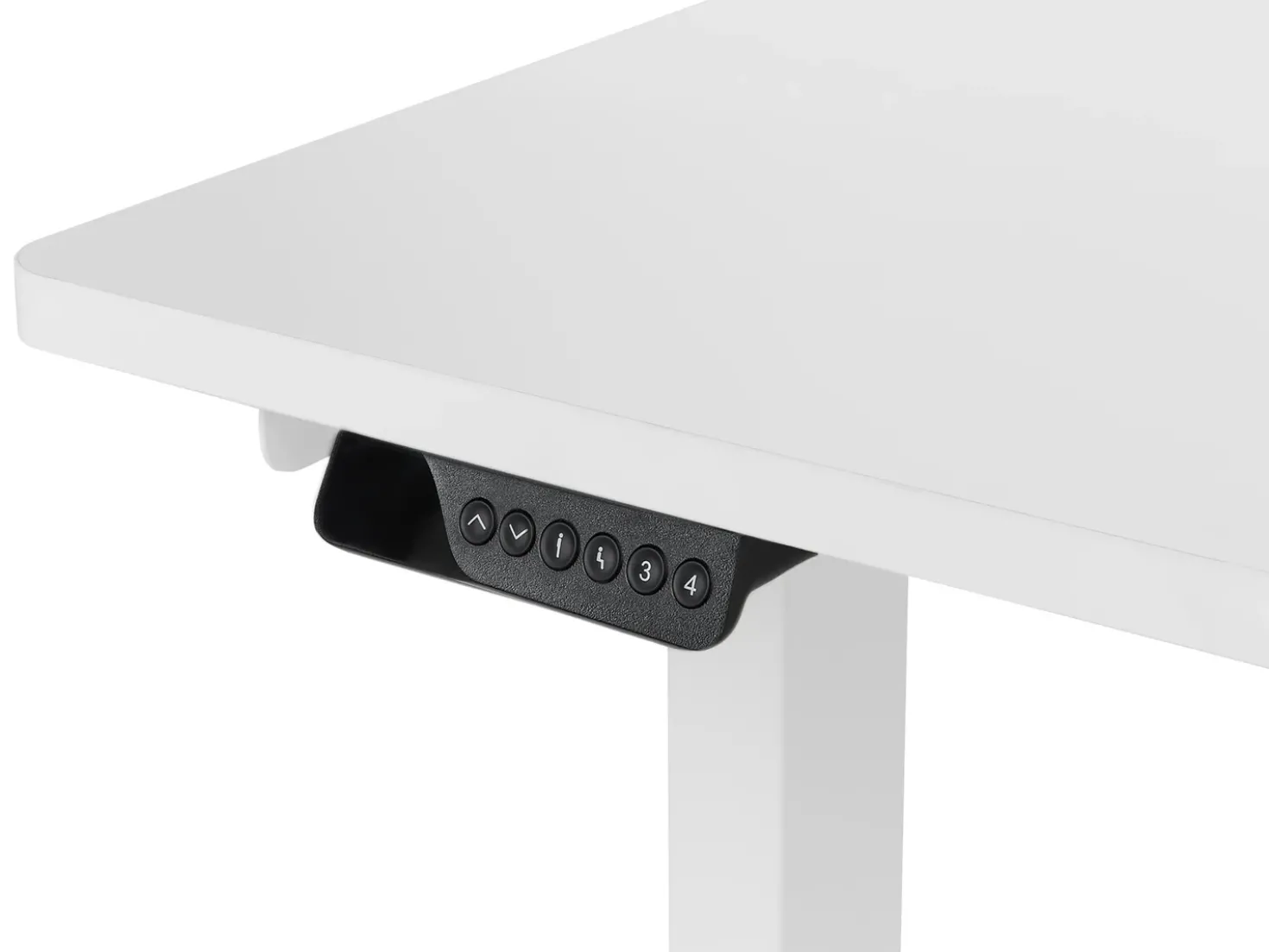 Scrivania angolare regolabile elettricamente DESTINES Bianco 160 cm 109 cm Lato destro