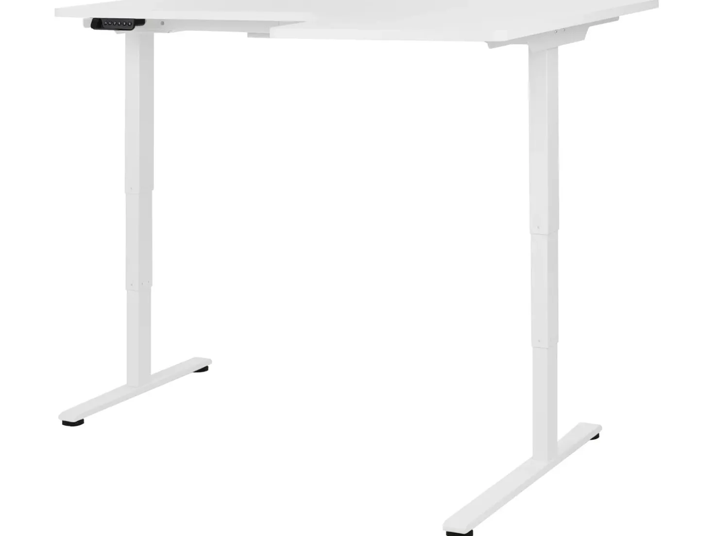 Scrivania angolare regolabile elettricamente DESTINES Bianco 160 cm 109 cm Lato destro