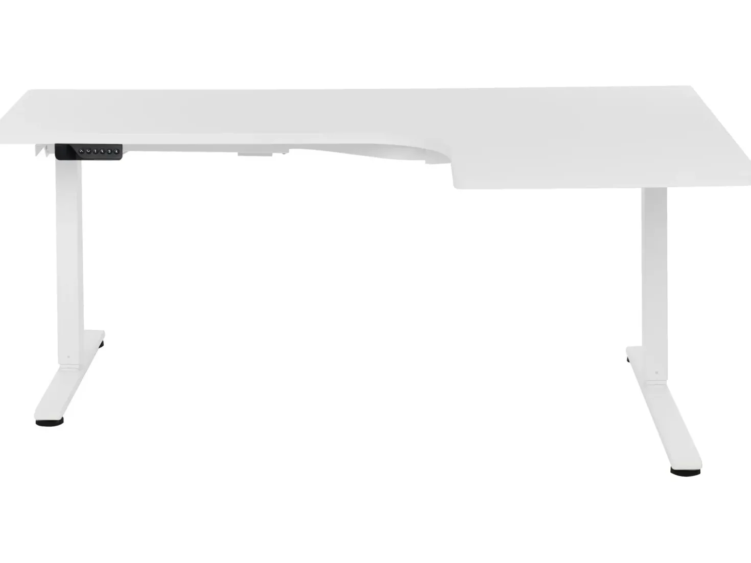 Scrivania angolare regolabile elettricamente DESTINES Bianco 160 cm 109 cm Lato destro