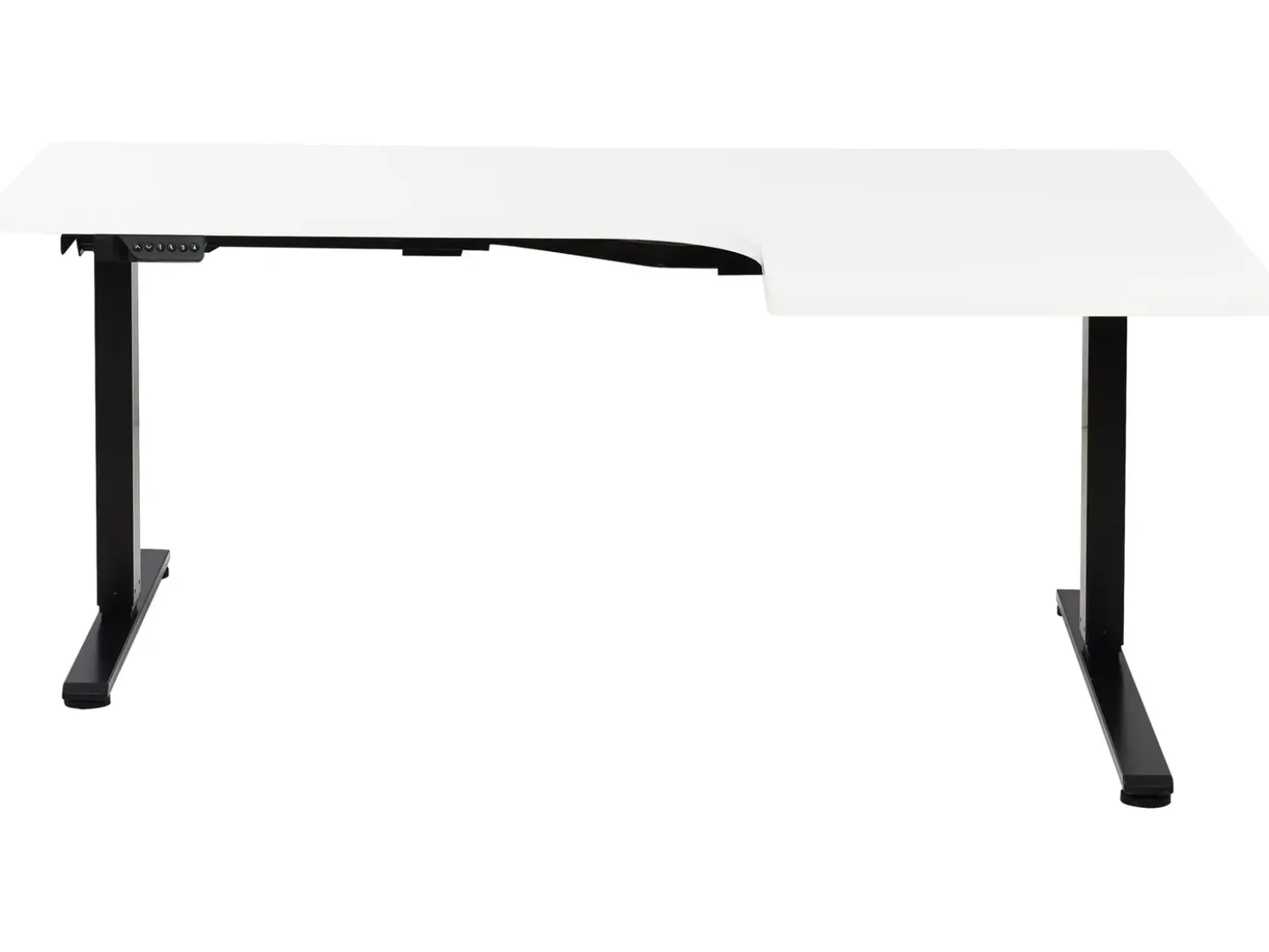 Scrivania angolare regolabile elettricamente DESTINES Bianco/Nero 160 cm 109 cm Lato destro