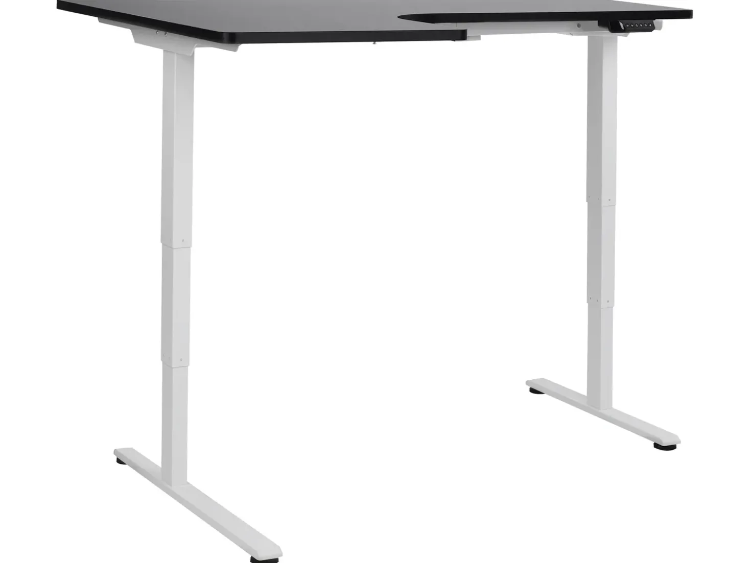Scrivania angolare regolabile elettricamente DESTINES Nero/Bianco 160 cm 109 cm Lato Sinistro