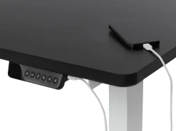 Scrivania angolare regolabile elettricamente DESTINES Nero/Bianco 160 cm 109 cm Lato Sinistro