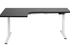 Scrivania angolare regolabile elettricamente DESTINES Nero/Bianco 160 cm 109 cm Lato Sinistro