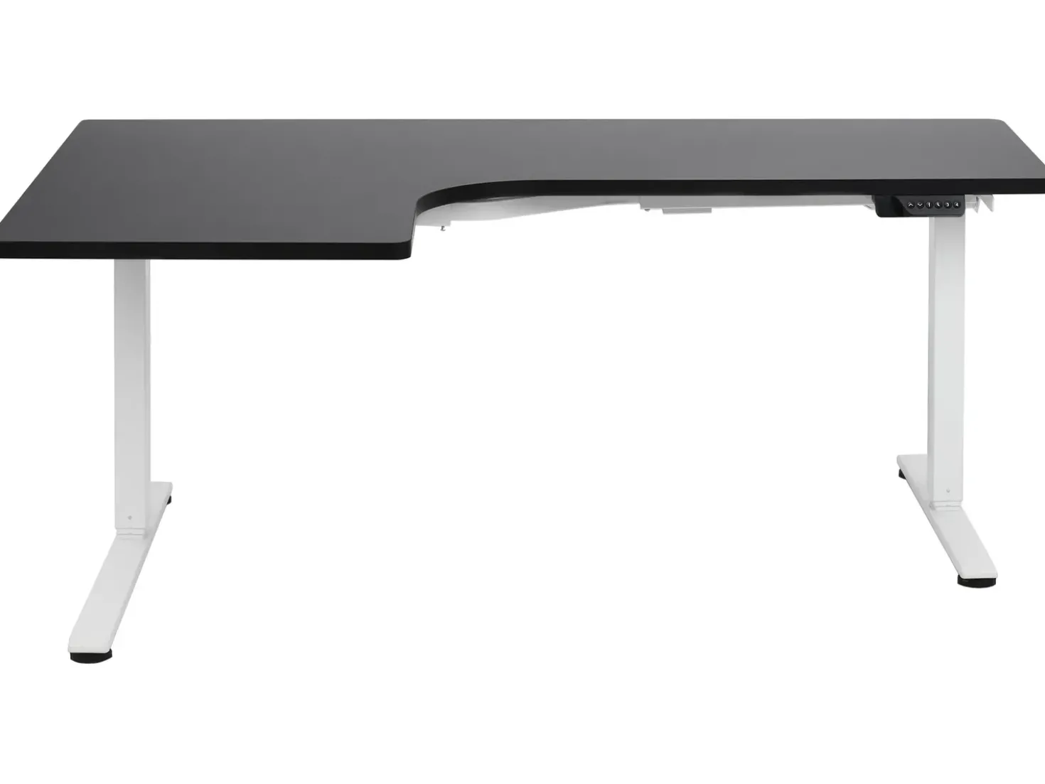 Scrivania angolare regolabile elettricamente DESTINES Nero/Bianco 160 cm 109 cm Lato Sinistro
