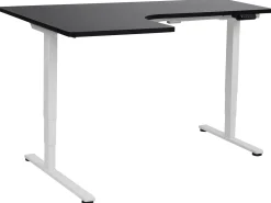 Scrivania angolare regolabile elettricamente DESTINES Nero/Bianco 160 cm 109 cm Lato Sinistro