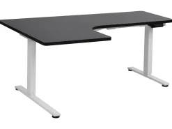 Scrivania angolare regolabile elettricamente DESTINES Nero/Bianco 160 cm 109 cm Lato Sinistro