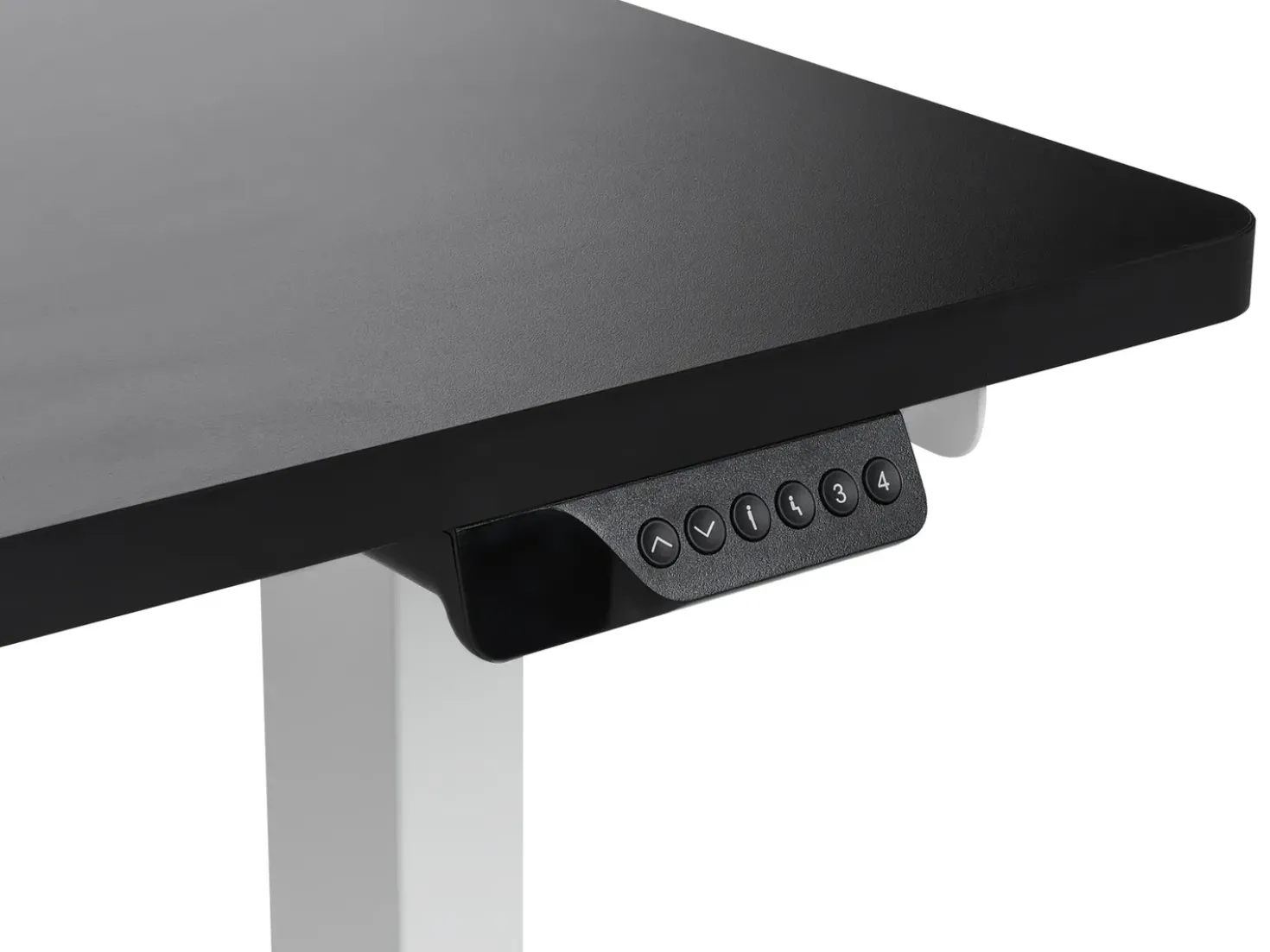 Scrivania angolare regolabile elettricamente DESTINES Nero/Bianco 160 cm 109 cm Lato Sinistro