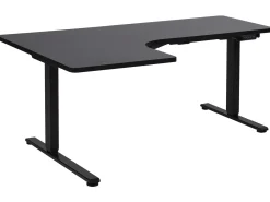 Scrivania angolare regolabile elettricamente DESTINES Nero 160 cm 109 cm Lato Sinistro
