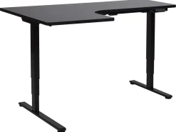 Scrivania angolare regolabile elettricamente DESTINES Nero 160 cm 109 cm Lato Sinistro