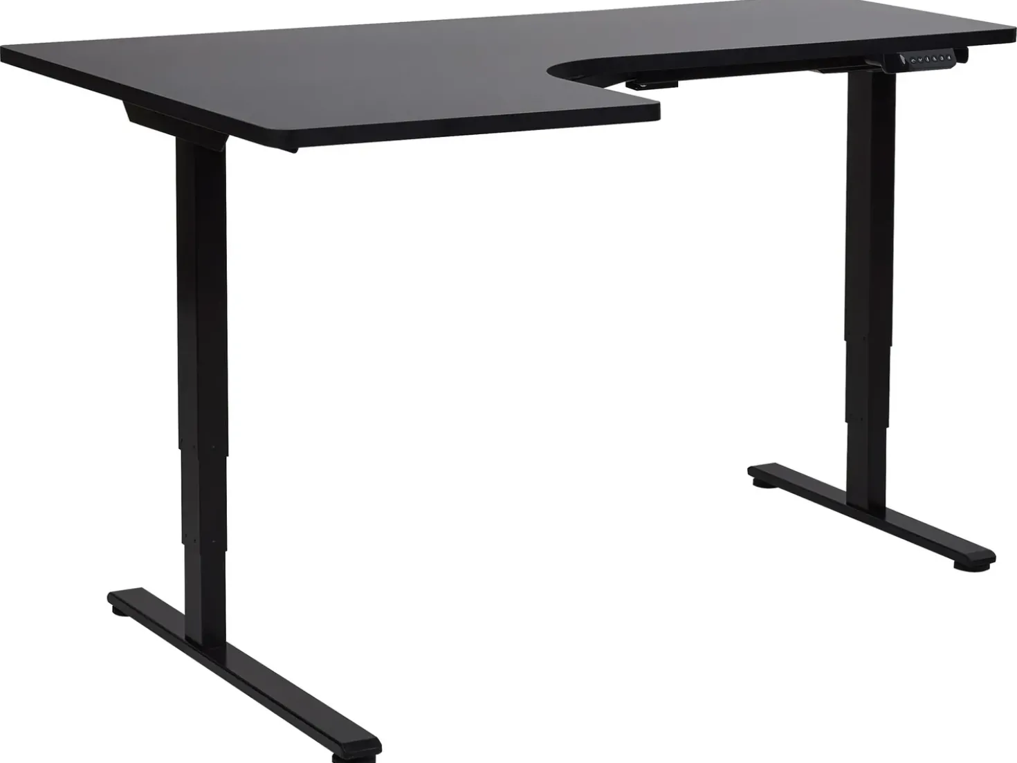 Scrivania angolare regolabile elettricamente DESTINES Nero 160 cm 109 cm Lato Sinistro