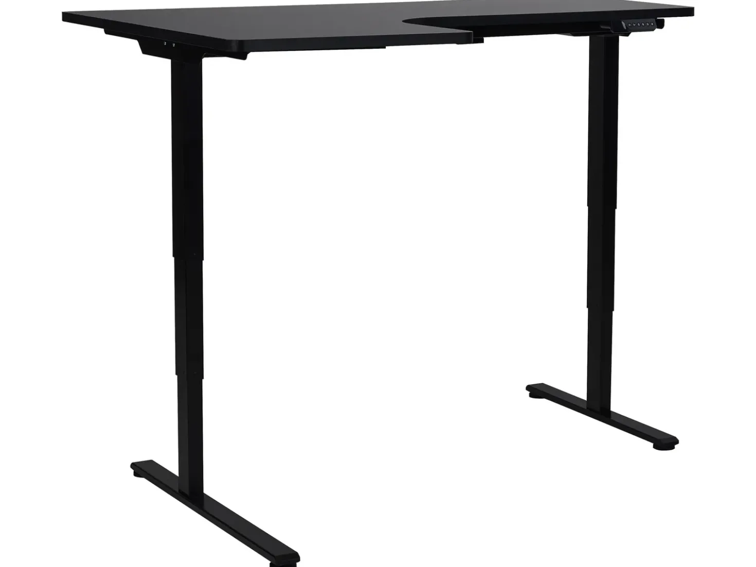 Scrivania angolare regolabile elettricamente DESTINES Nero 160 cm 109 cm Lato Sinistro