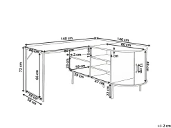 Scrivania angolare SOLARI Marrone chiaro 140 cm 140 cm