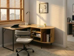 Scrivania angolare SOLARI Marrone chiaro 140 cm 140 cm