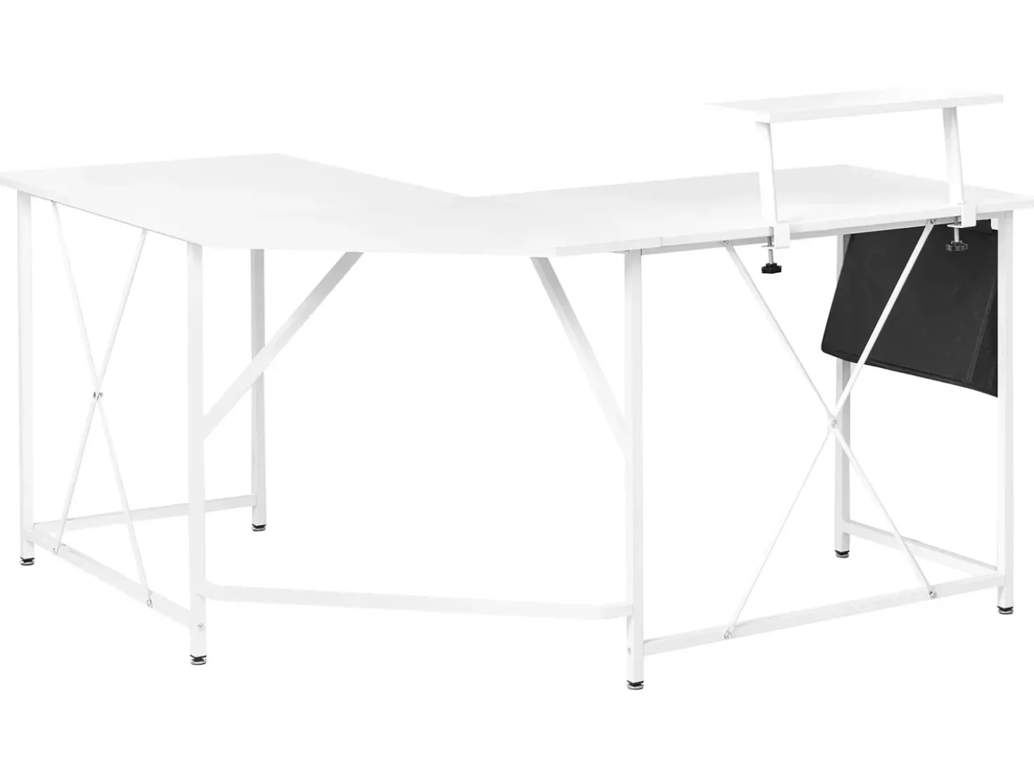 Scrivania angolare TACONY Bianco 180 cm 140 cm con contenitore