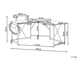 Scrivania angolare TACONY Bianco 180 cm 140 cm con contenitore