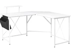 Scrivania angolare TACONY Bianco 180 cm 140 cm con contenitore