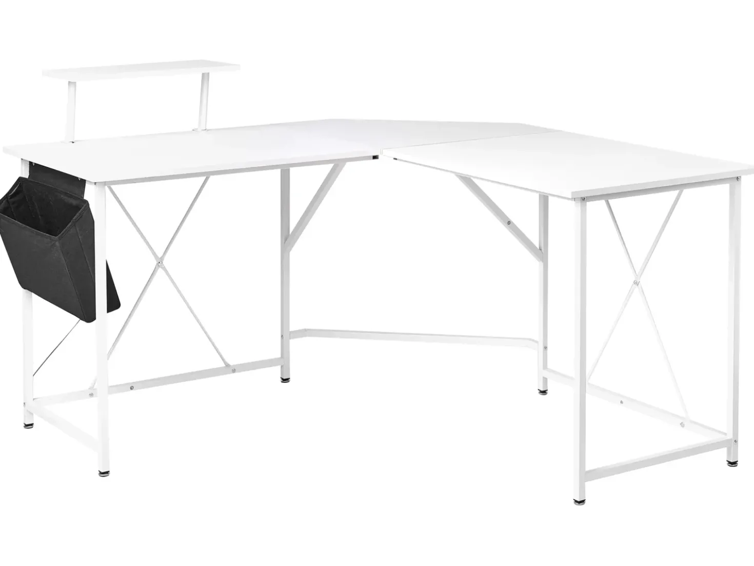 Scrivania angolare TACONY Bianco 180 cm 140 cm con contenitore