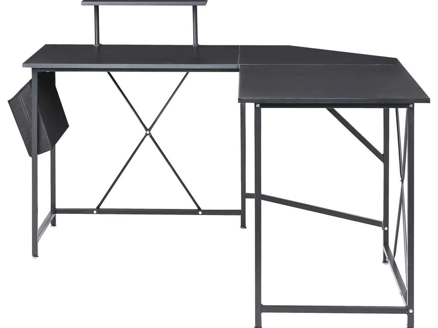 Scrivania angolare TACONY Nero 180 cm 140 cm con contenitore