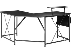 Scrivania angolare TACONY Nero 180 cm 140 cm con contenitore
