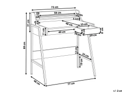 Scrivania BROXTON Marrone chiaro 77 cm 46 cm con Cassetti