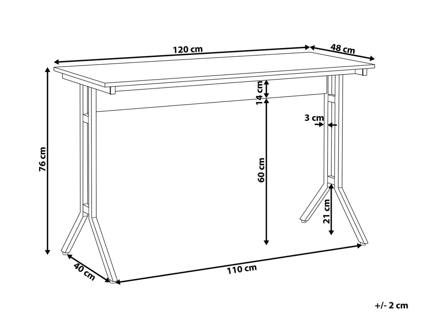 Scrivania CREEK Marrone scuro 120 cm 48 cm