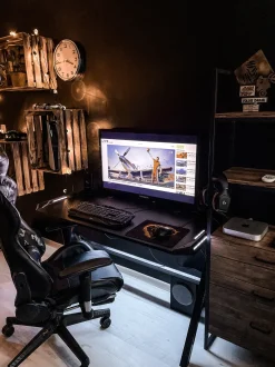 Scrivania da gaming DANVERS Nero 120 cm 60 cm LED RGB