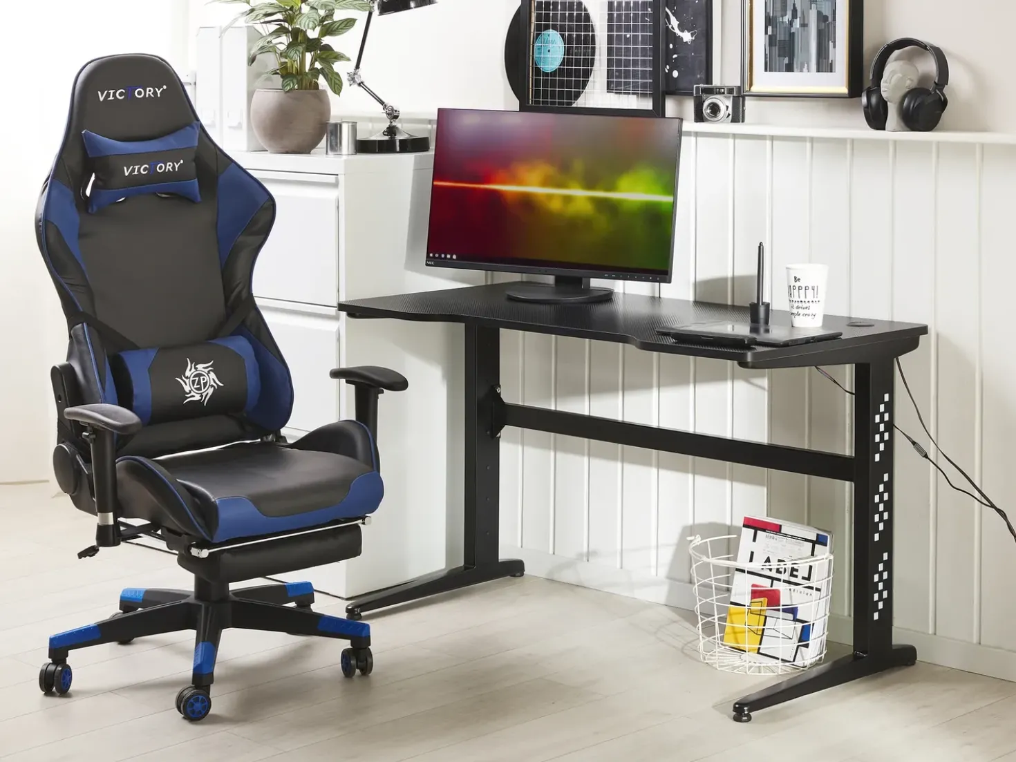 Scrivania da gaming DEXTER Nero 120 cm 60 cm LED RGB