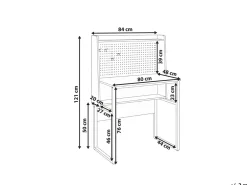 Scrivania da ufficio con pannello forato BUXTON Marrone scuro 84 cm 48 cm