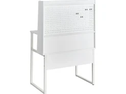 Scrivania da ufficio con pannello forato BUXTON Bianco 84 cm 48 cm