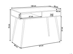 Scrivania DEORA Marrone chiaro 100 cm 48 cm con Cassetti