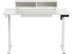 Scrivania elettrica regolabile in altezza LUCAMA Bianco 120 cm 60 cm con porta USB