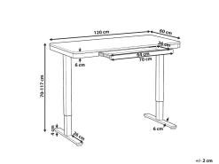 Scrivania elettrica regolabile in altezza PENLY Nero/Marrone chiaro 120 cm 60 cm con porta USB