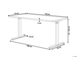 Scrivania elettrica regolabile in altezza DESTIN II Grigio/Nero 130 cm 72 cm