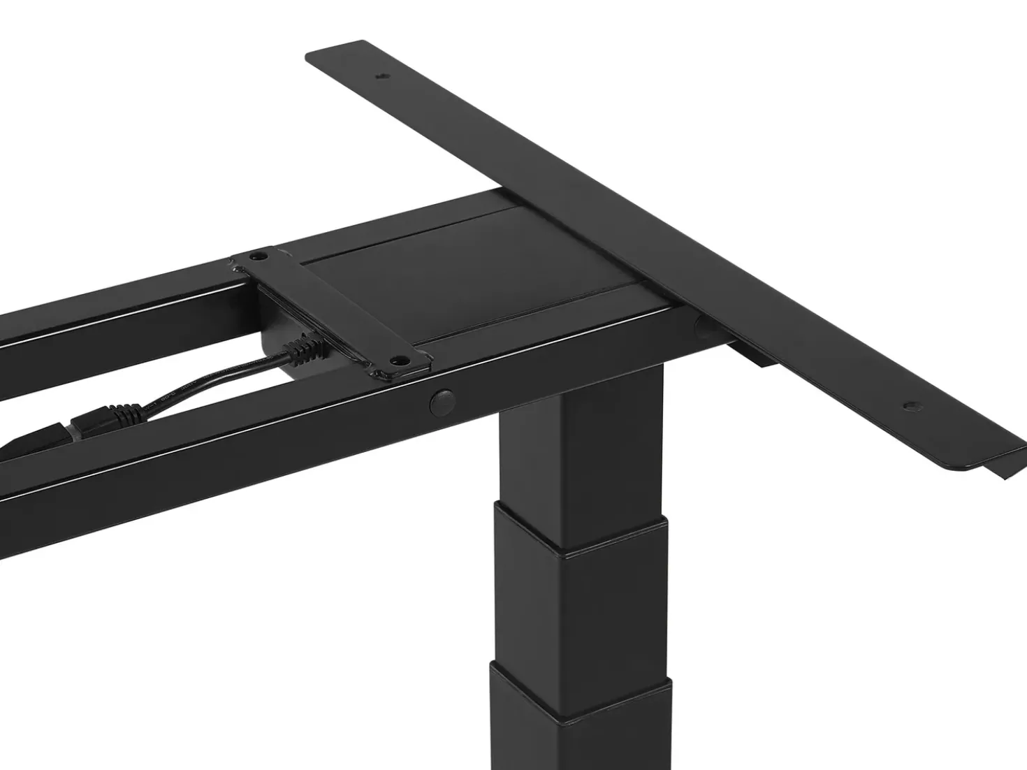 Scrivania elettrica regolabile in altezza DESTIN II Grigio/Nero 130 cm 72 cm