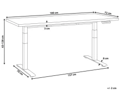 Scrivania elettrica regolabile in altezza DESTINES Marrone chiaro/Bianco 180 cm 72 cm