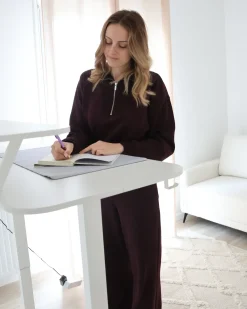 Scrivania elettrica regolabile in altezza WILBANKS Bianco 120 cm 60 cm con porta USB